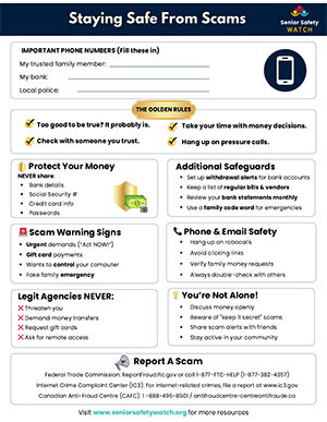 Image of PDF Checklist to Stay Safe from Scams