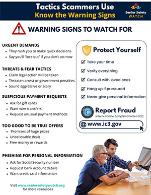 Image of PDF List of Tactics Scammers Use