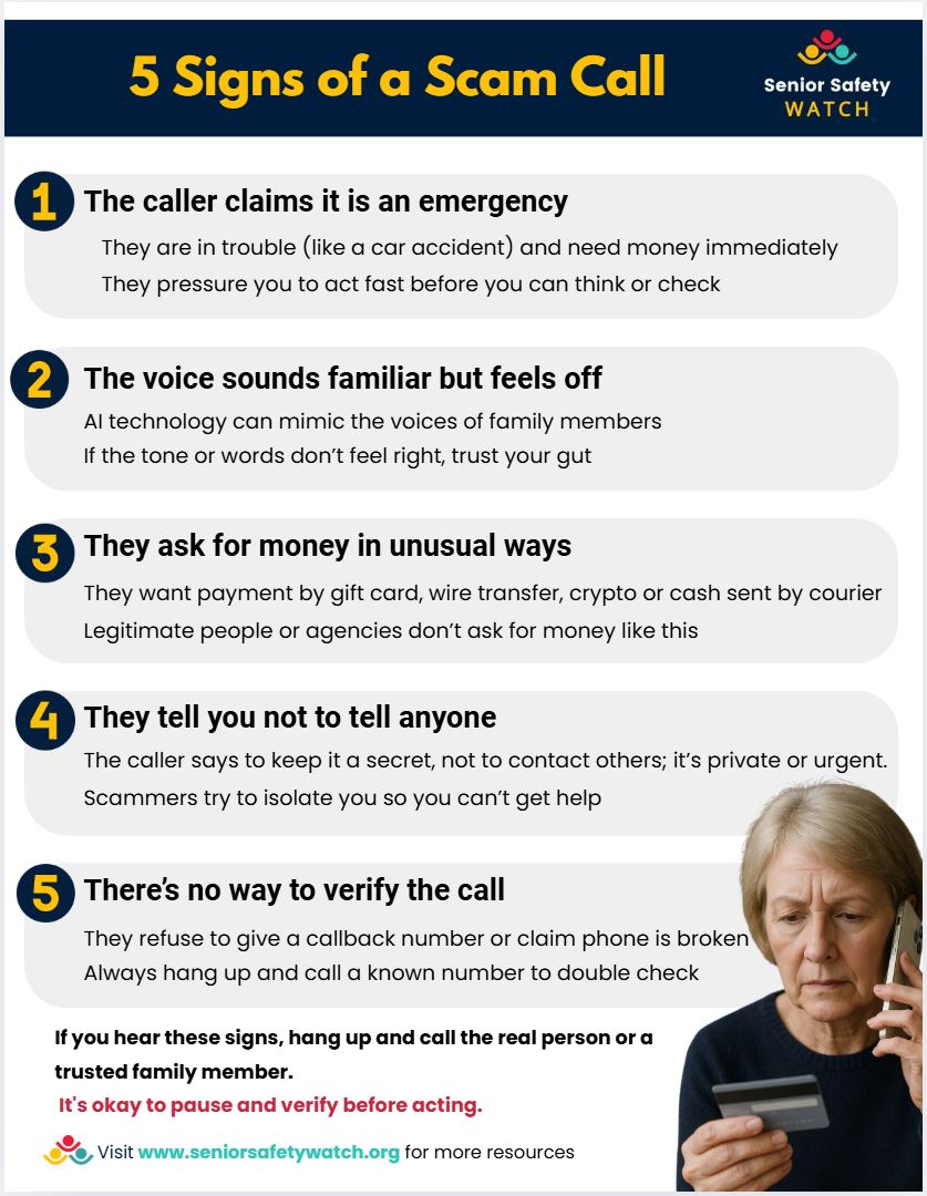 Woman looking at credit card on phone call